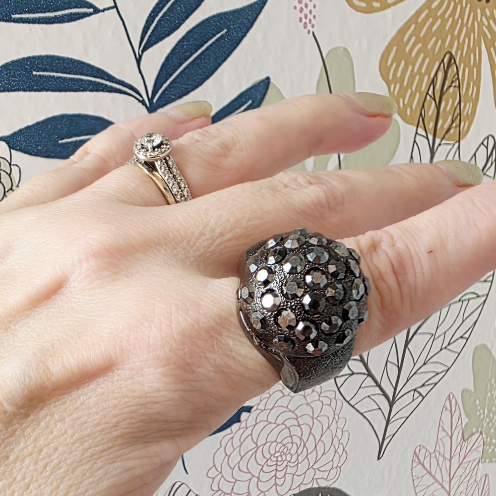 Crystal Pavé Statement Watch Ring